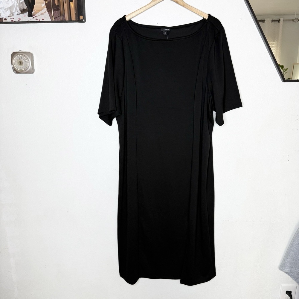 New Torrid Midi Studio Cupro Bodycon Dress Deep Black Womens 4X Modal Blend